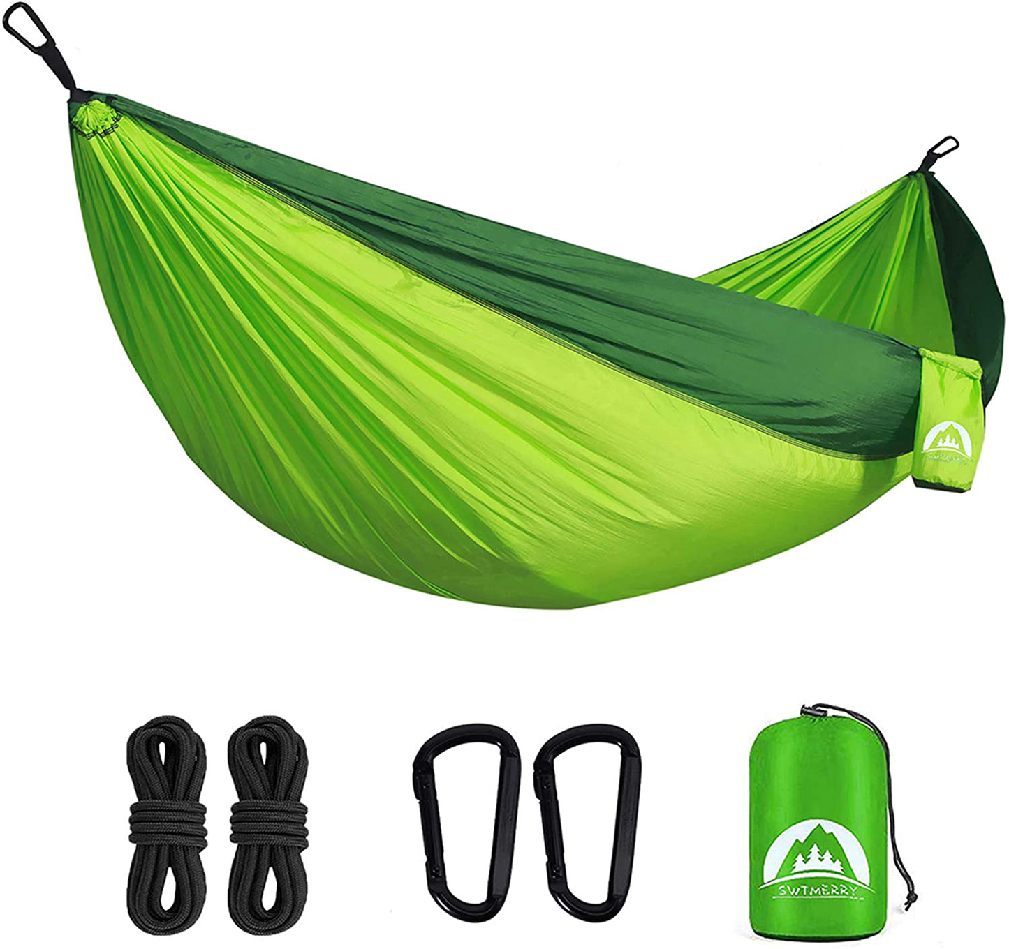 2 Person Heavy Duty Portable Lightweight Parachute Nylon Camping Hammock with Tree Straps