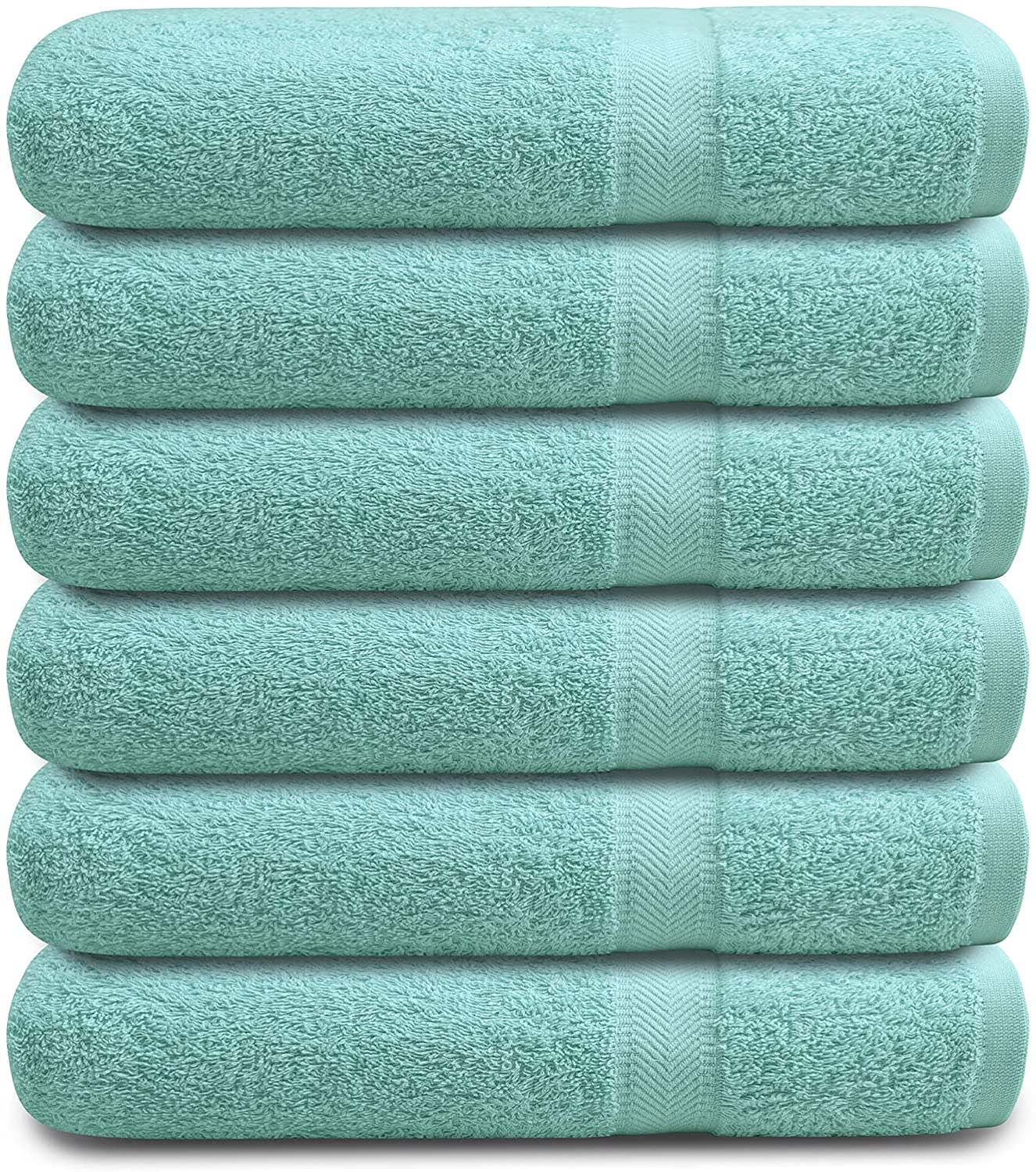 Cotton Bath Towels Set Ultra Soft Cotton Large Bath Towel White Highly Absorbent Quick Dry Daily Usage Home and Kitchen Bath Towel Set- White 24Inch X 48Inch Pack of 6, 24X48-Pack of 6