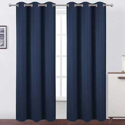 LEMOMO Navy Blue Thermal Blackout Curtains/42 x 95 Inch/Set of 2 Panels Room Darkening Curtains for Bedroom