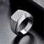 10MM Sterling Silver Mens Engagement Ring Twist Rope round Cubic Zirconia Pave CZ Wedding Ring for Men