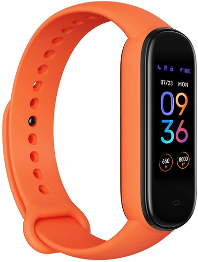 Amazfit Band 5 Fitness Tracker with Alexa Built-In, 15-Day Battery Life, Blood Oxygen, Heart Rate, Sleep Monitoring, Women’S Health Tracking, Music Control, Water Resistant, Orange