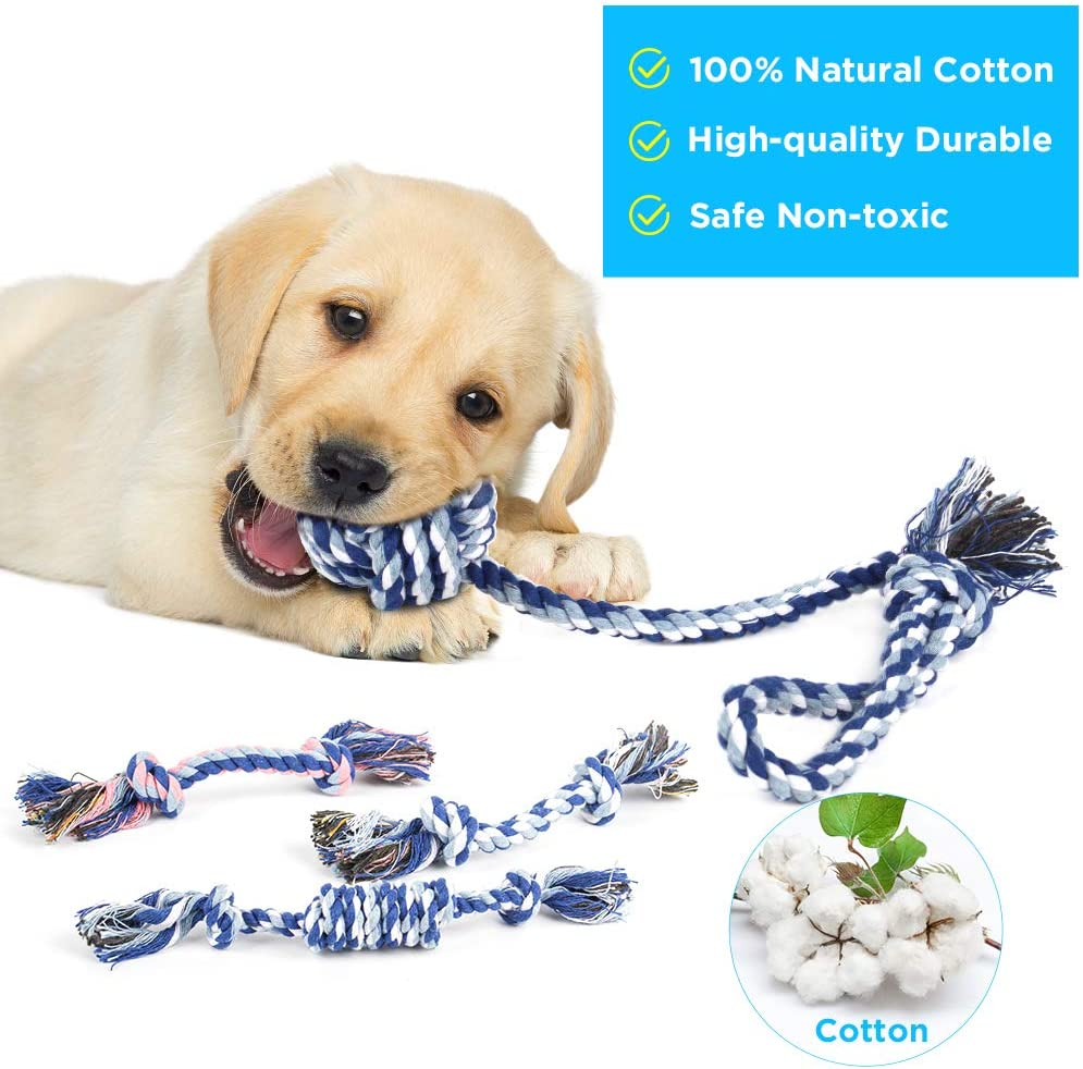 Dog Squeaky Toys for Small Medium Puppy Teething Chewing, Stuffed Plush + Tough Tug Ropes Fun Interactive Durable Puppies Chew Supplies Cat Pet Large Breed Aggressive Chewers Accessories Gifts 12 Pack