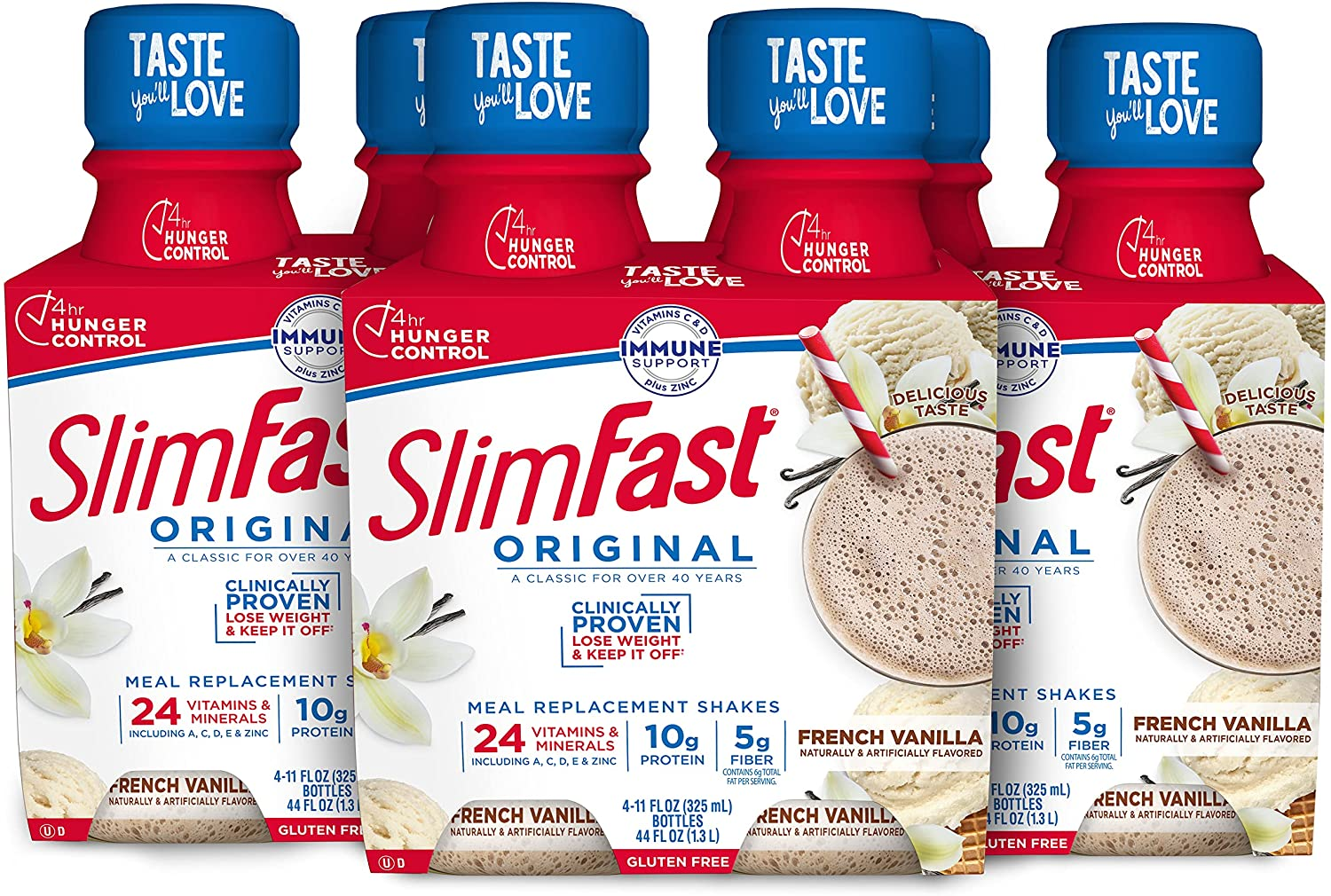 Slimfast Meal Replacement Powder, Original French Vanilla, Weight Loss Shake Mix, 10G of Protein, 14 Servings (Pack of 3)