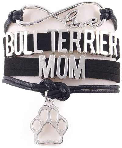 Infinity Love Bull Terrier Mom Bracelets Dog Paw Charm Wax Leather Braided Bracelet & Bangles Jewelry Christmas Gift