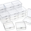 24 Packs Small Clear Plastic Beads Storage Containers Box with Hinged Lid for Storage of Small Items, Crafts, Jewelry, Hardware
