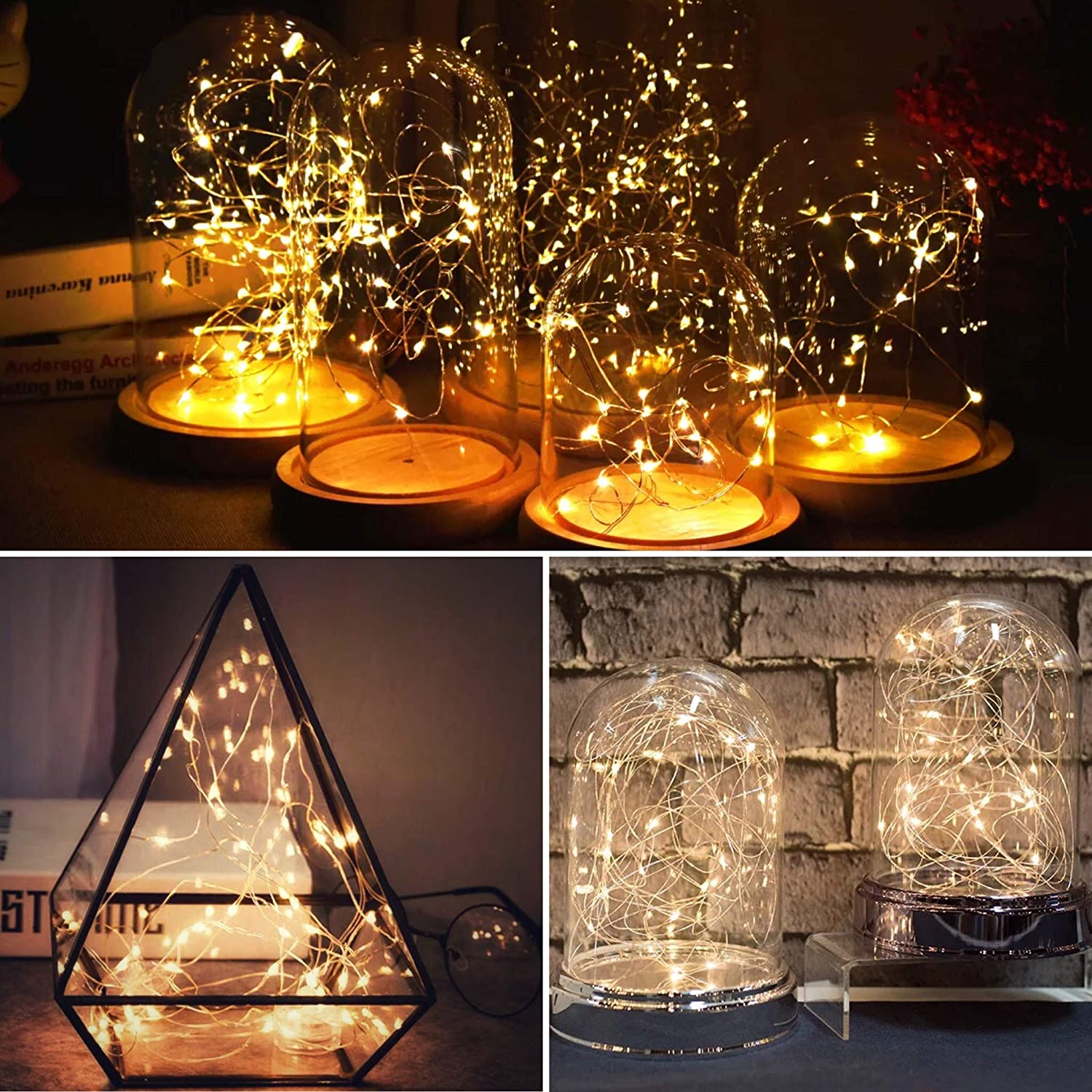 8 Pack Fairy String Lights 10 Ft 30 LED Starry Lights for DIY Mason Jar Wine Bottle Glasses Lighting for Home Bedroom Patio Wedding Christmas Table Decoration (Warm White)