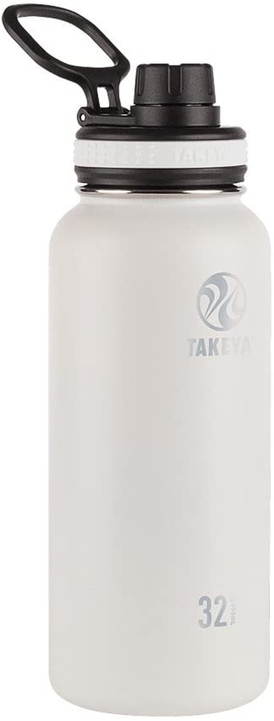 Takeya White Originals Vacuum-Insulated Stainless-Steel Water Bottle, 32oz