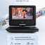 9.5" Portable DVD Player with 7.5" Swivel Screen, 4-6 Hours Built-In Battery, Support SD Card/Usb/Multiple Disc Formats, Support Sync Screen to TV, Projector