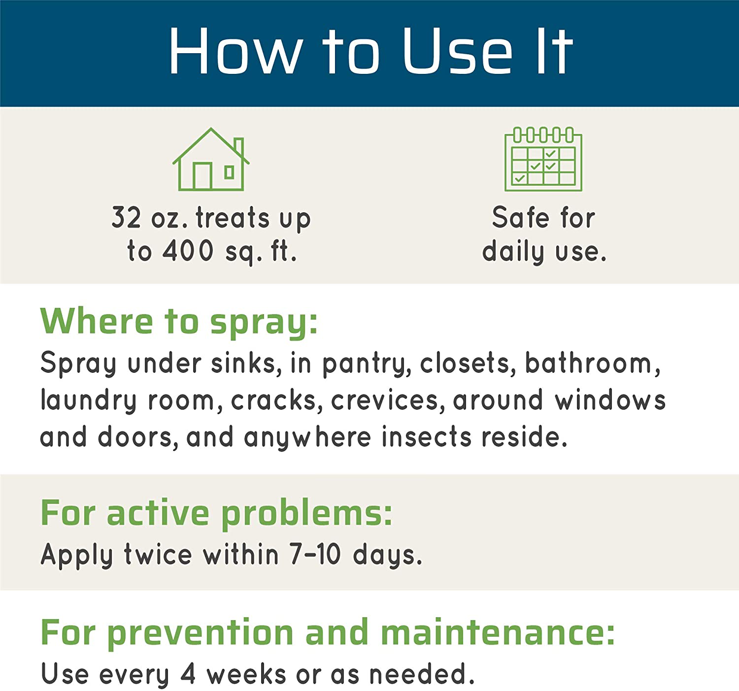 Wondercide Natural Products - Indoor Pest Control Spray for Home and Kitchen - Fly, Ant, Spider, Roach, Flea, Bug Killer and Insect Repellent - Eco-Friendly, Pet and Family Safe — 128 oz Peppermint