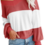 Adreamly Women's V Neck Long Sleeve Waffle Knit Top Off Shoulder Oversized Pullover Sweater