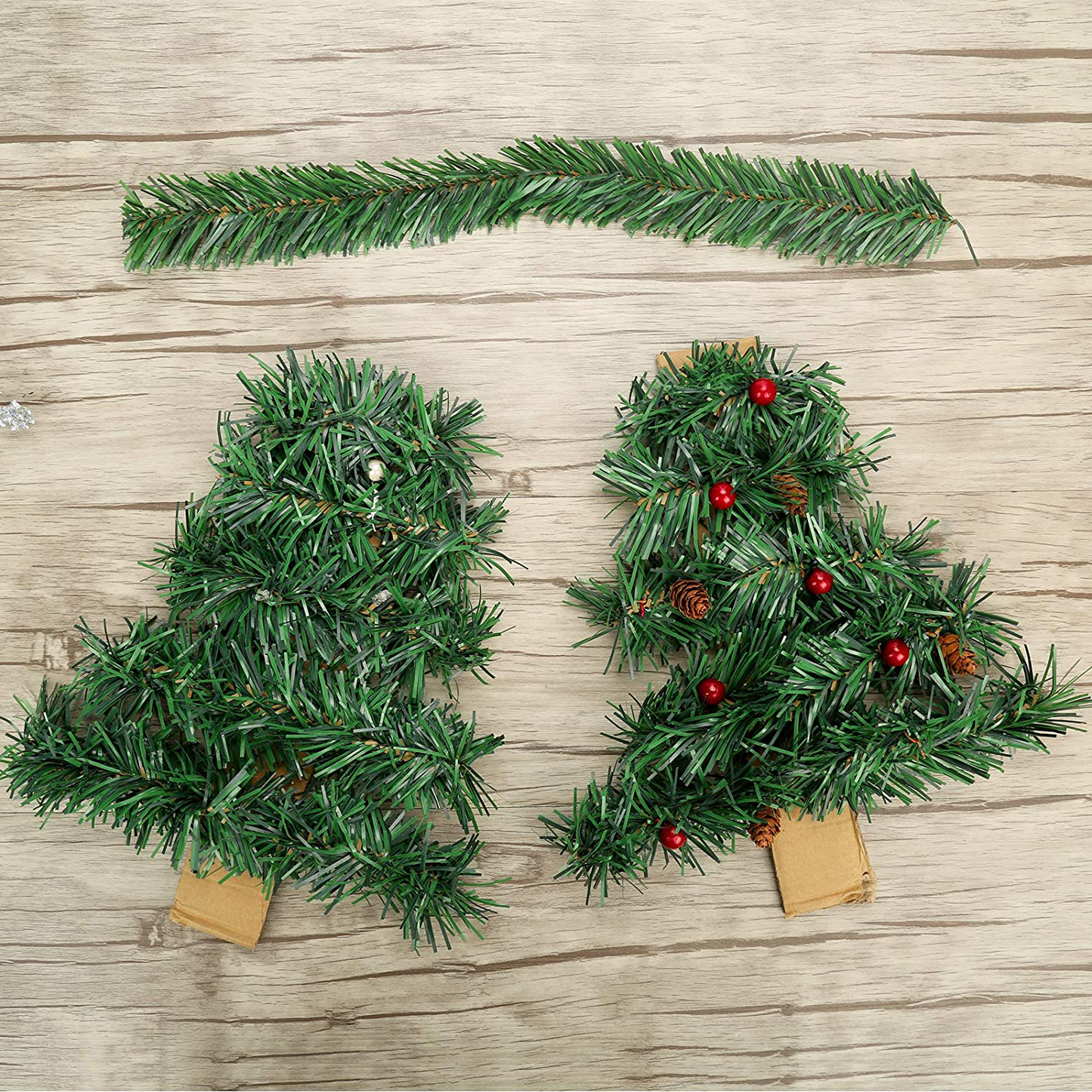 FUNARTY 36pcs 15.7 Inches Artificial Christmas Garland Ties Faux Pine Stems Twist Ties for Christmas Decorations Fixing Craft Gift Wrapping