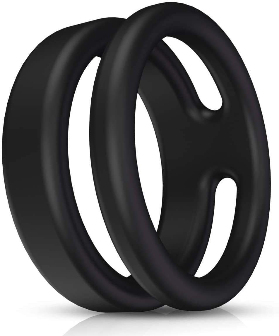Silicone Dual Penis Ring, Premium Stretchy Longer Harder Stronger Erection Cock Ring Erection Enhancing Sex Toy for Man or Couples Play