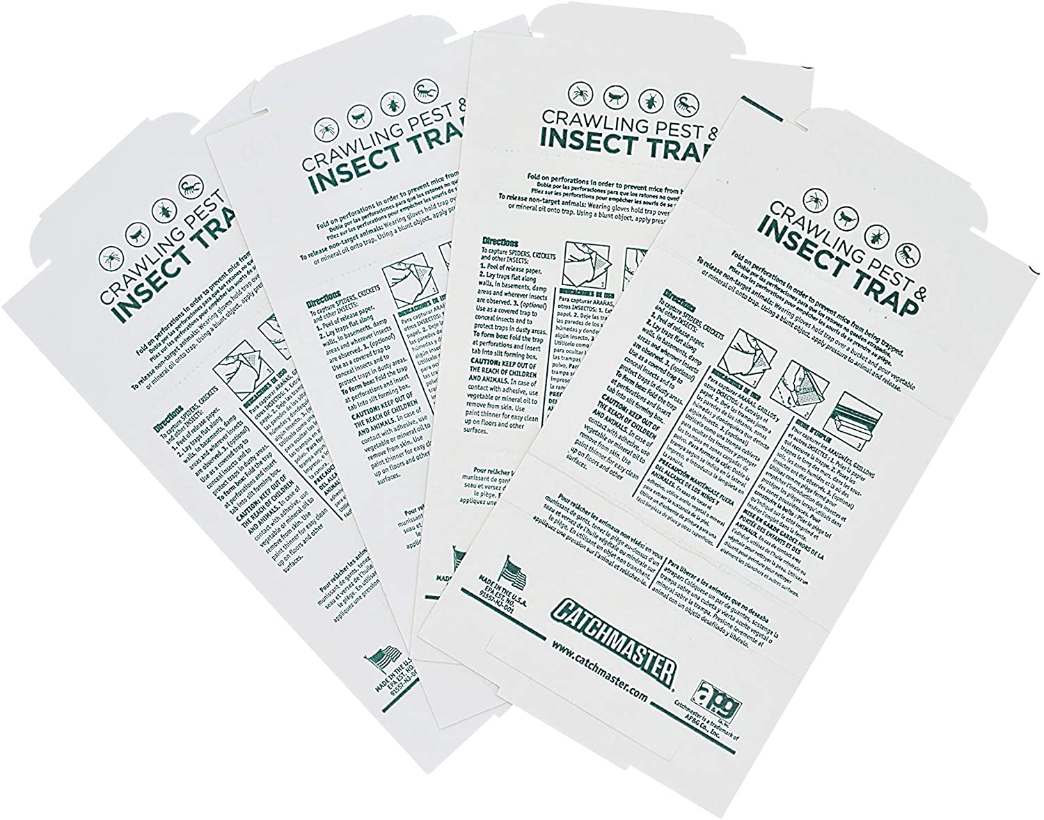 Catchmaster Spider & Insect Glue Trap - 4 Professional Strength Traps per Package