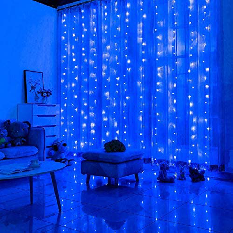 MAGGIFT 304 LED Curtain String Lights, 9.8 x 9.8 ft, 8 Modes Plug in Fairy String Light with Remote Control, Christmas, Backdrop for Indoor Outdoor Bedroom Window Wedding Party Decoration, Warm White