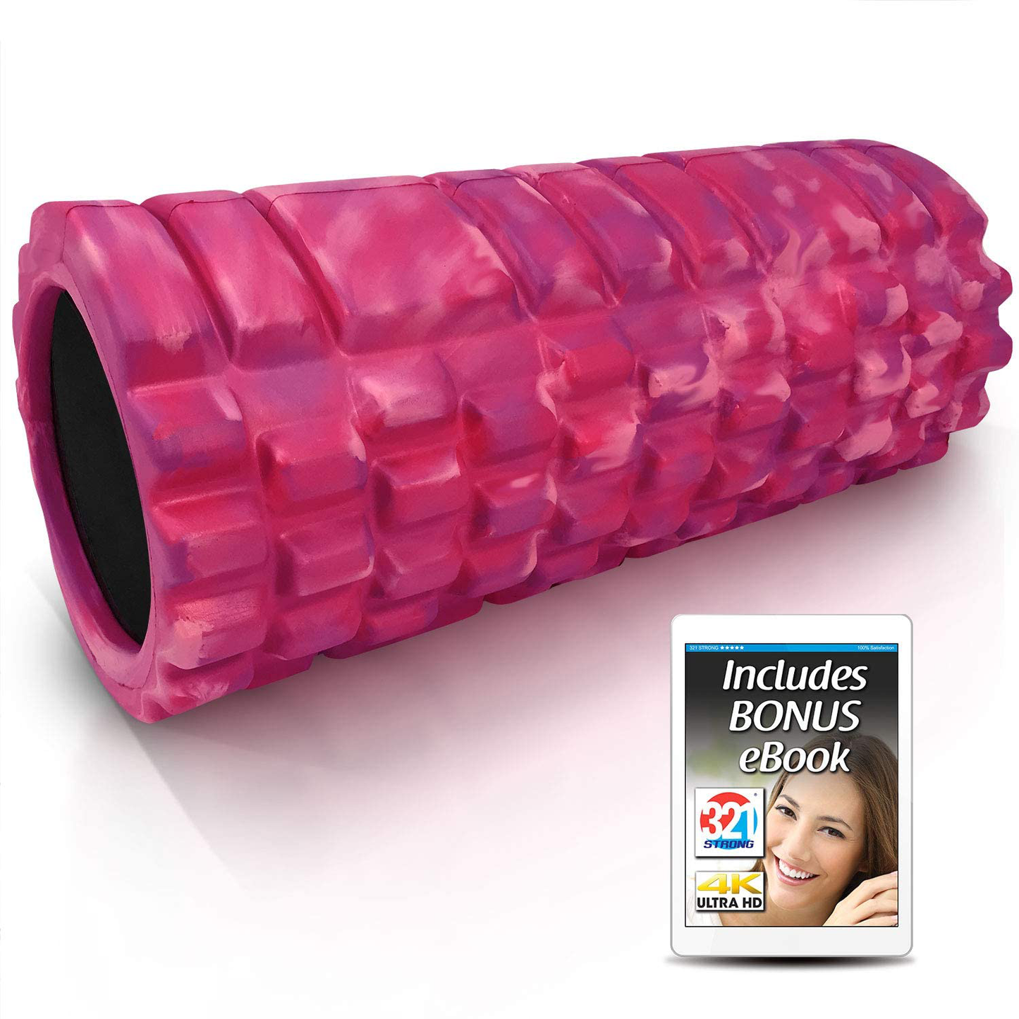 321 STRONG Foam Roller - Medium Density Deep Tissue Massager for Muscle Massage and Myofascial Trigger Point Release, with 4K Ebook