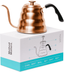 Barista Warrior Stainless Steel Pour over Coffee & Tea Kettle with Thermometer for Exact Temperature - Gooseneck Spout Pots - Kitchen Appliances & Dorm Essentials (Copper Coated, 1.2 Liter, 40 Fl Oz)
