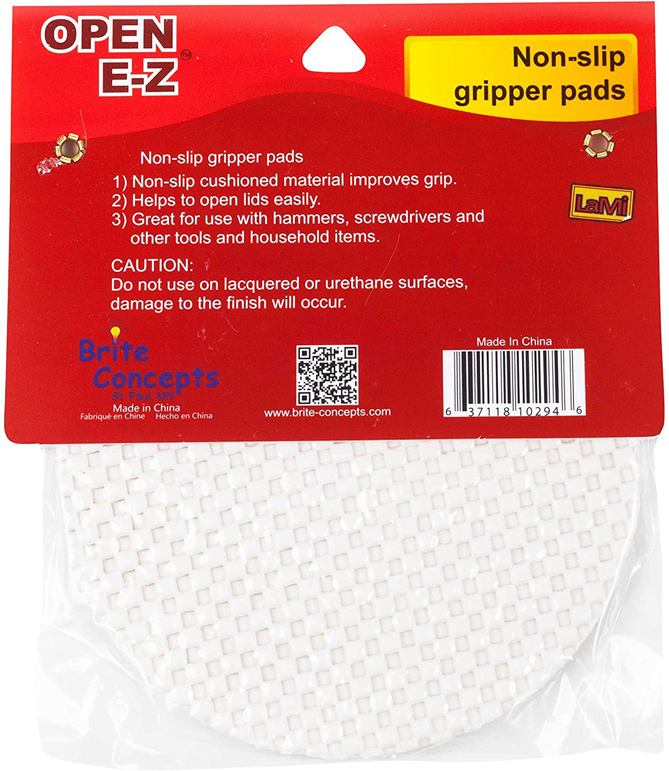 Brite Concepts Open E-Z, Non-Slip Gripper Pads, 4 Count, 2-pack (8 Gripper Pads)