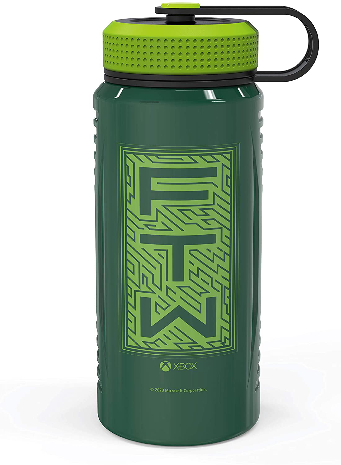 Zak Designs 24oz Xbox 18/8 Stainless Steel Vacuum Insulated Water Rugged Sports Bottle Easy Grip and Keeps Drinks Cold (24 oz
