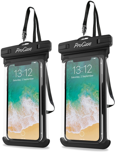 2 Pack Universal Waterproof Case Cellphone Dry Bag Pouch Compatible with iPhone and Android up to 7"