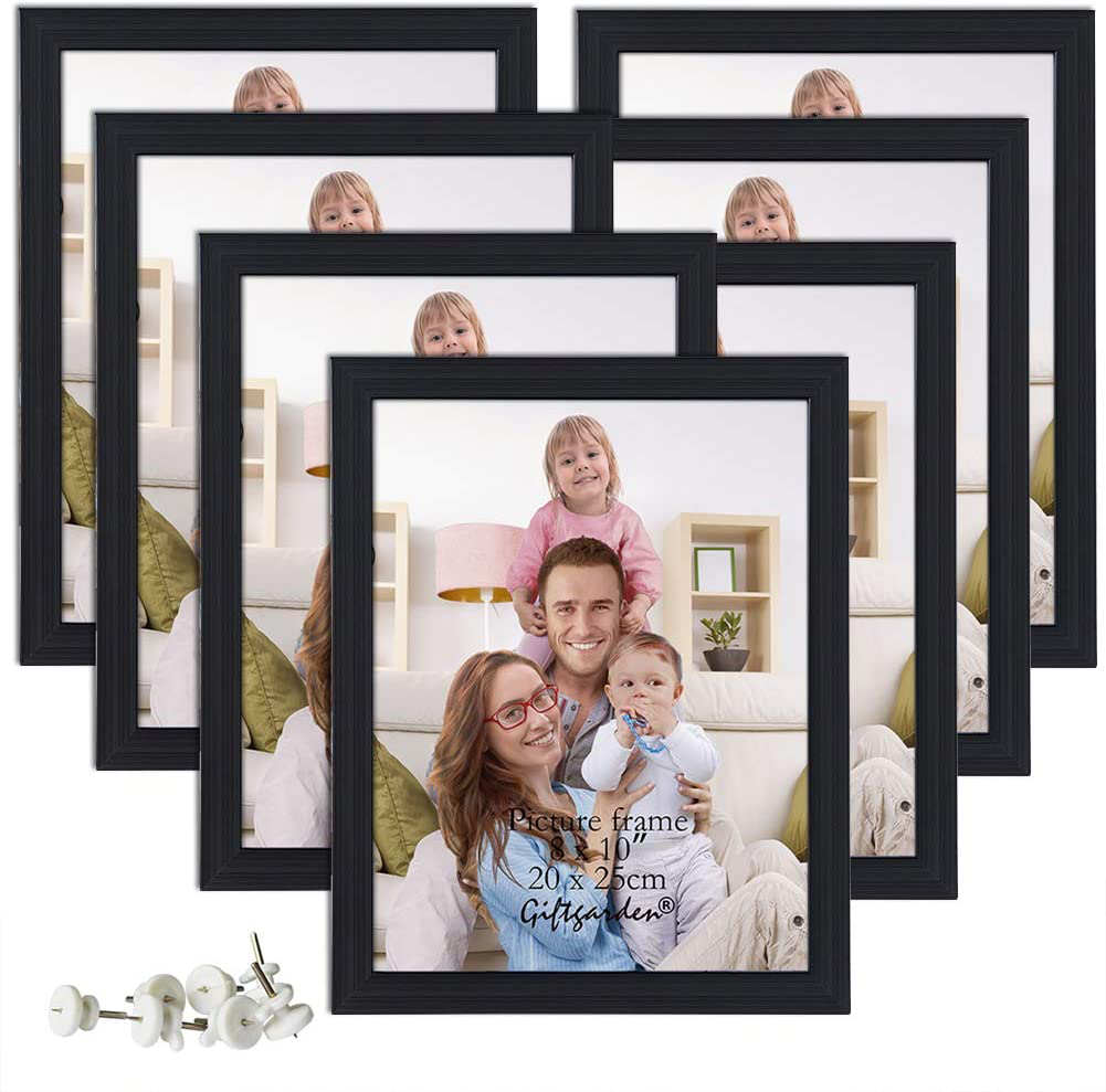 Giftgarden 8x10 Picture Frame Multi Photo Frames Set for Wall Decor or Tabletop Display, 7 Pack, Black
