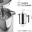 Secura French Press Coffee Maker, 304 Grade Stainless Steel Insulated Coffee Press with 2 Extra Screens, 12oz (0.35 Litre), Silver (SFP-12DS)