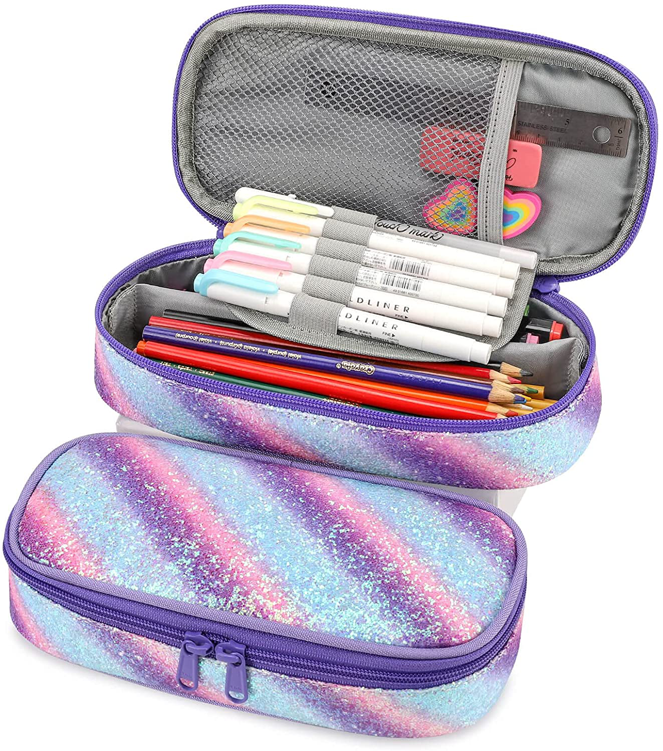 Pencil Case for Kids Glitter Little Girls Pen Pouch