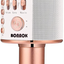BONAOK Wireless Bluetooth Karaoke Microphone,3-in-1 Portable Handheld Karaoke Mic Speaker Machine Home Party Birthday for All Smartphones PC(Q37 Rose Gold)