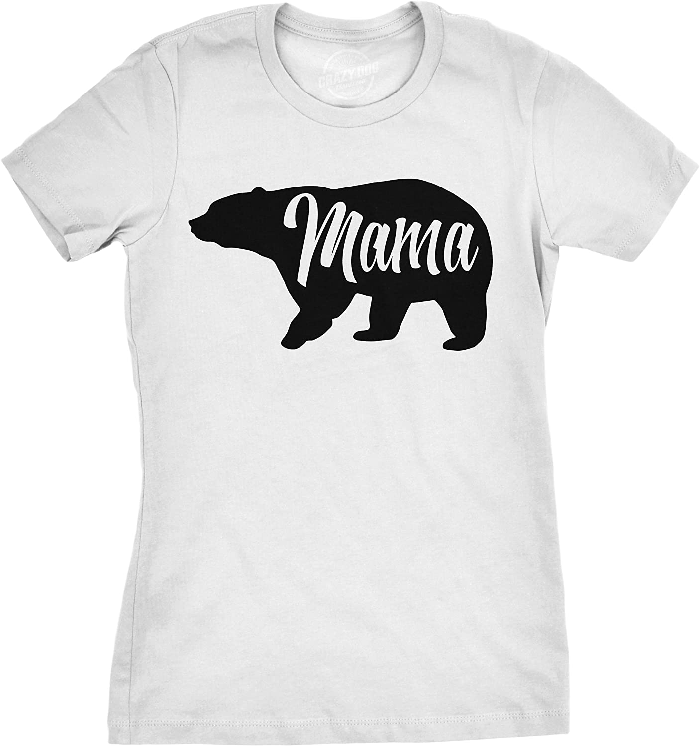 Womens Mama Bear T Shirt Cute Funny Best Mom of Boys Girls Cool Mother Tee