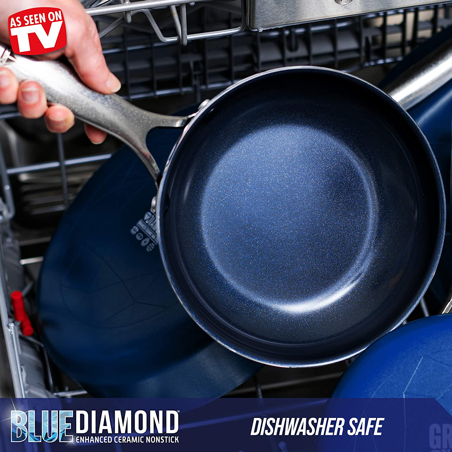 Blue Diamond Cookware Family Feast Diamond-Infused Ceramic Nonstick, Frying Pan, 14"