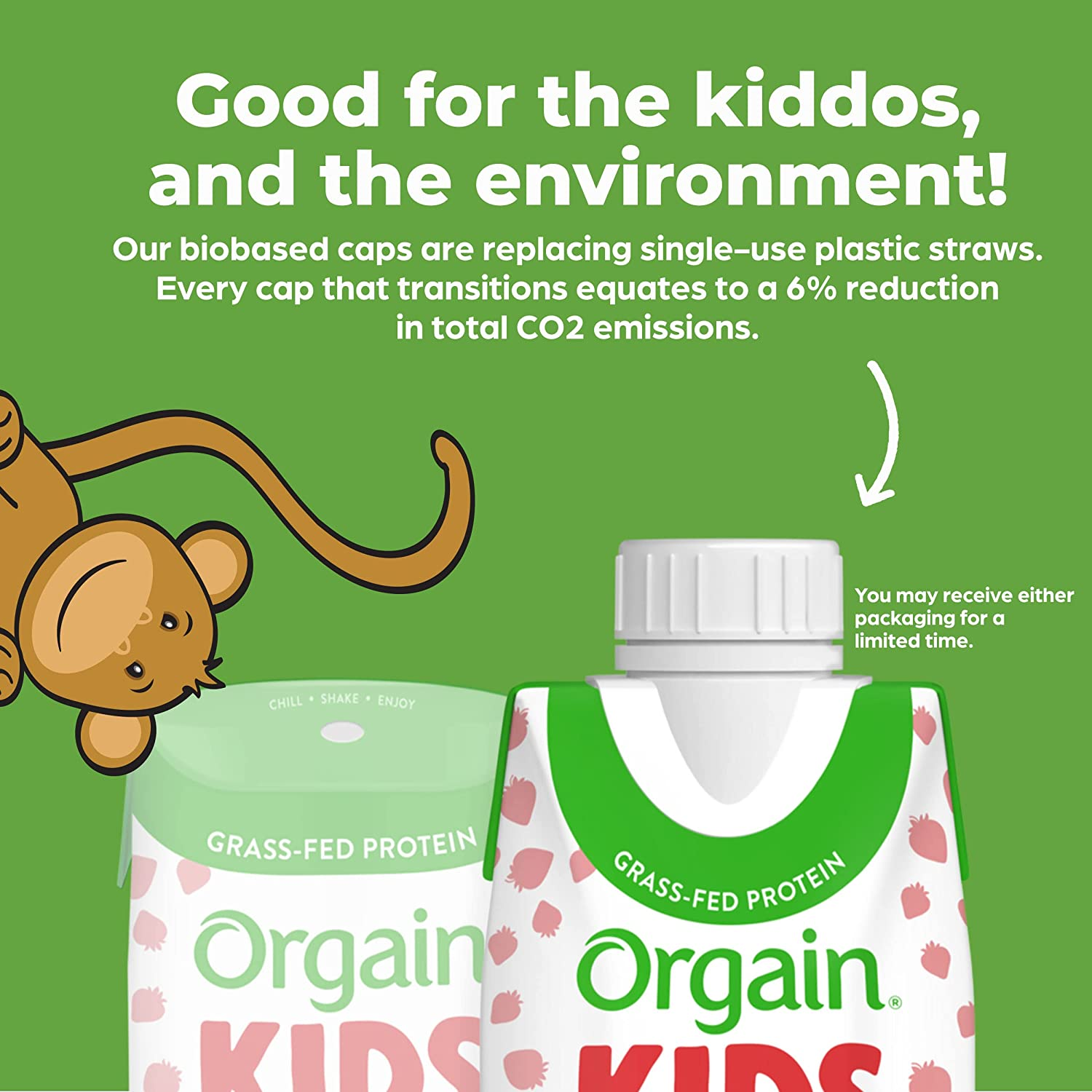 Orgain Organic Kids Protein Nutritional Shake, Strawberry - 8G of Protein, 22 Vitamins & Minerals, Fruits & Vegetables, Gluten Free, Soy Free, Kosher, Non-Gmo, 8.25 Oz, 12 Ct (Packaging May Vary)