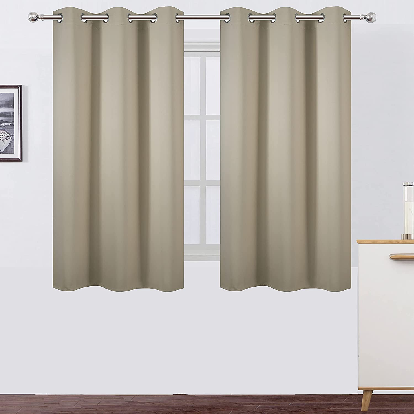 LEMOMO Navy Blue Blackout Curtains 52 x 84 inch/Set of 2 Curtain Panels Room Darkening Bedroom Curtains