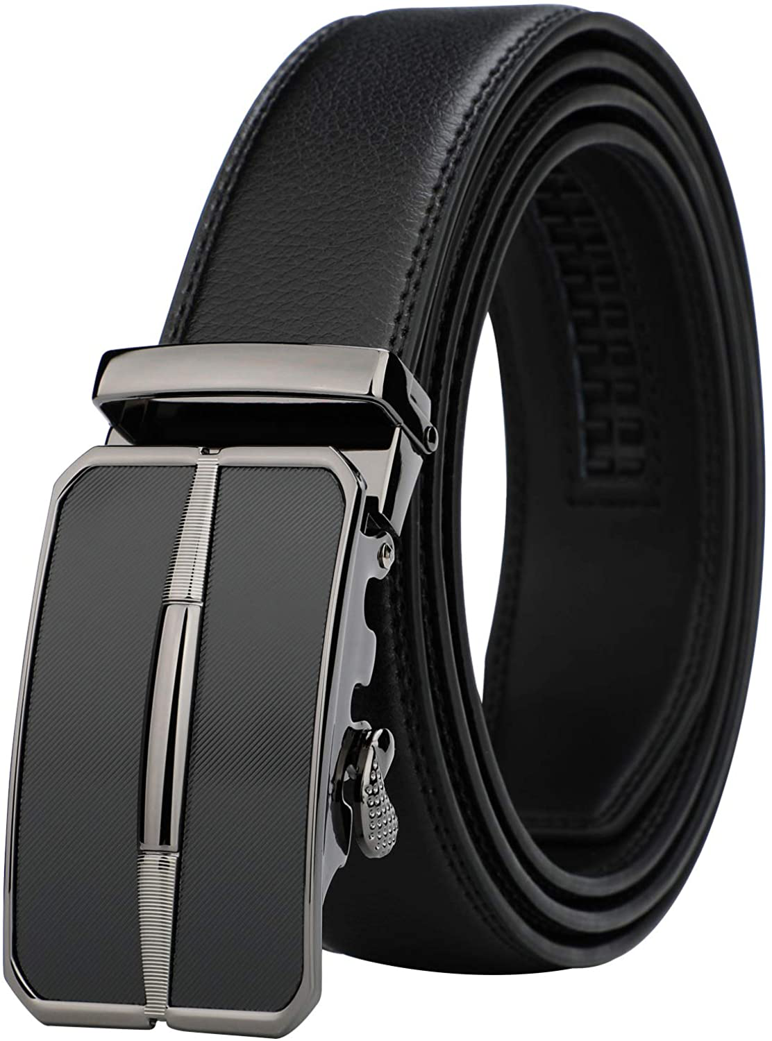 Lavemi Men'S Real Leather Ratchet Dress Belt with Automatic Buckle,Elegant Gift Box