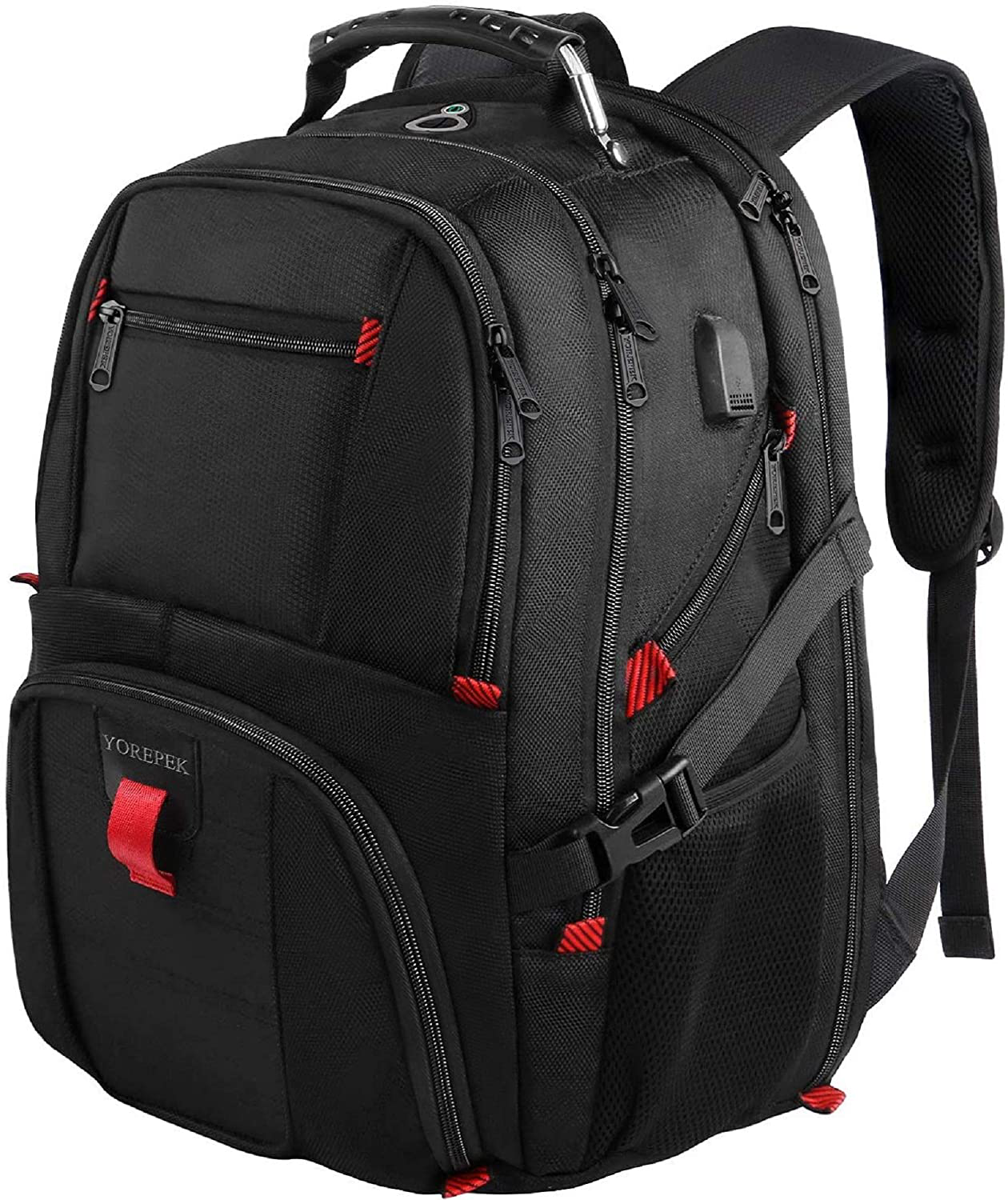 Extra Large 50L Travel Backpack with USB Charging Port,TSA Friendly Business College Bookbags