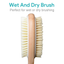 Metene Bamboo Shower Body Exfoliating Brush, Bath Back Cleaning Scrubber with Upgrade Long Handle, Dry or Wet Skin Exfoliator Brush with Soft and Stiff Bristles Back Washer for Men Women