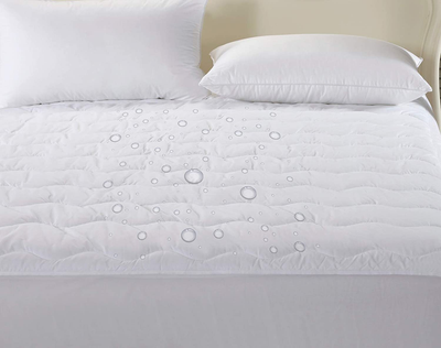 Newpoint Home Newpoint International 200-Thread Count Cotton Waterproof Mattress Pad, Cal King, White, 200