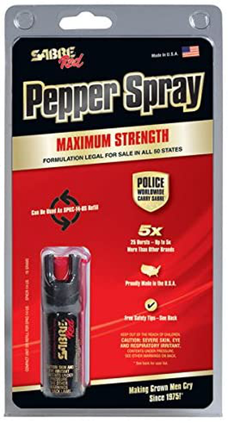 SABRE Red Maximum Strength Pepper Spray Compact Refill Unit black, .54 oz.