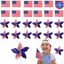 4Th of July Decorations, 12 Pcs Patriotic Pinwheels Red White and Blue Decorations for Independence Day Fourth of July Indoor Outdoor Home Yard