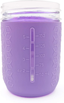 minliving Silicone Mason Jar Protector Sleeve 8oz (Half Pint) Fits Ball, Kerr Regular-Mouth Jars, Kids Cup Holder (Violet, 1) Jar not included previously known as HallGEMs