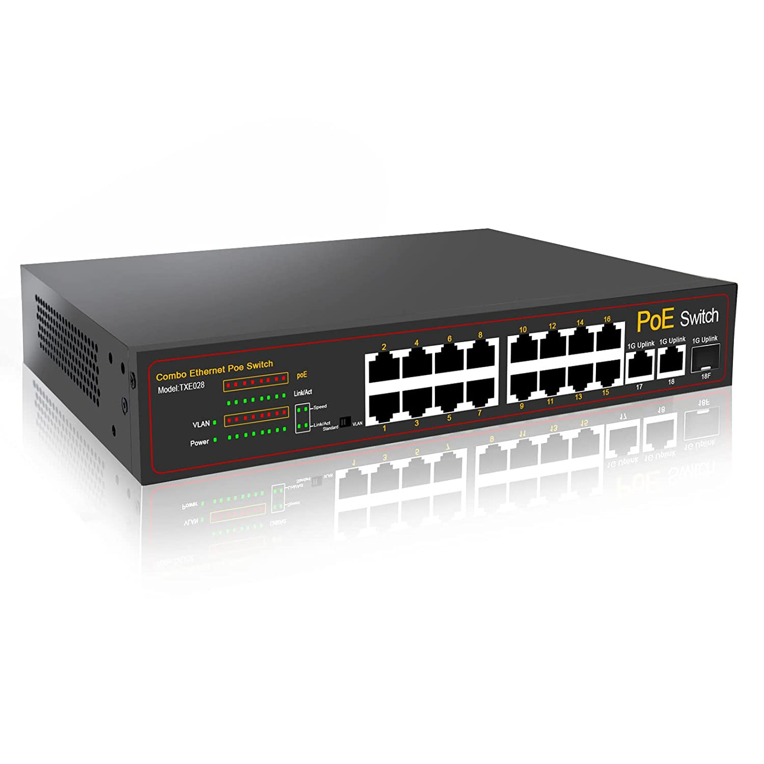 8 Port Gigabit Ethernet Network Switch, 10/100/1000Mbps Network Switch Hub, Desktop Unmanaged Ethernet Splitter, Durable Plastic Casing, Fanless Quiet, Plug and Play