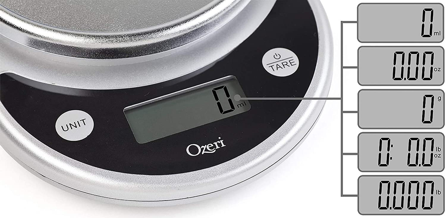 Ozeri ZK14-S Pronto Digital Multifunction Kitchen and Food Scale, Black