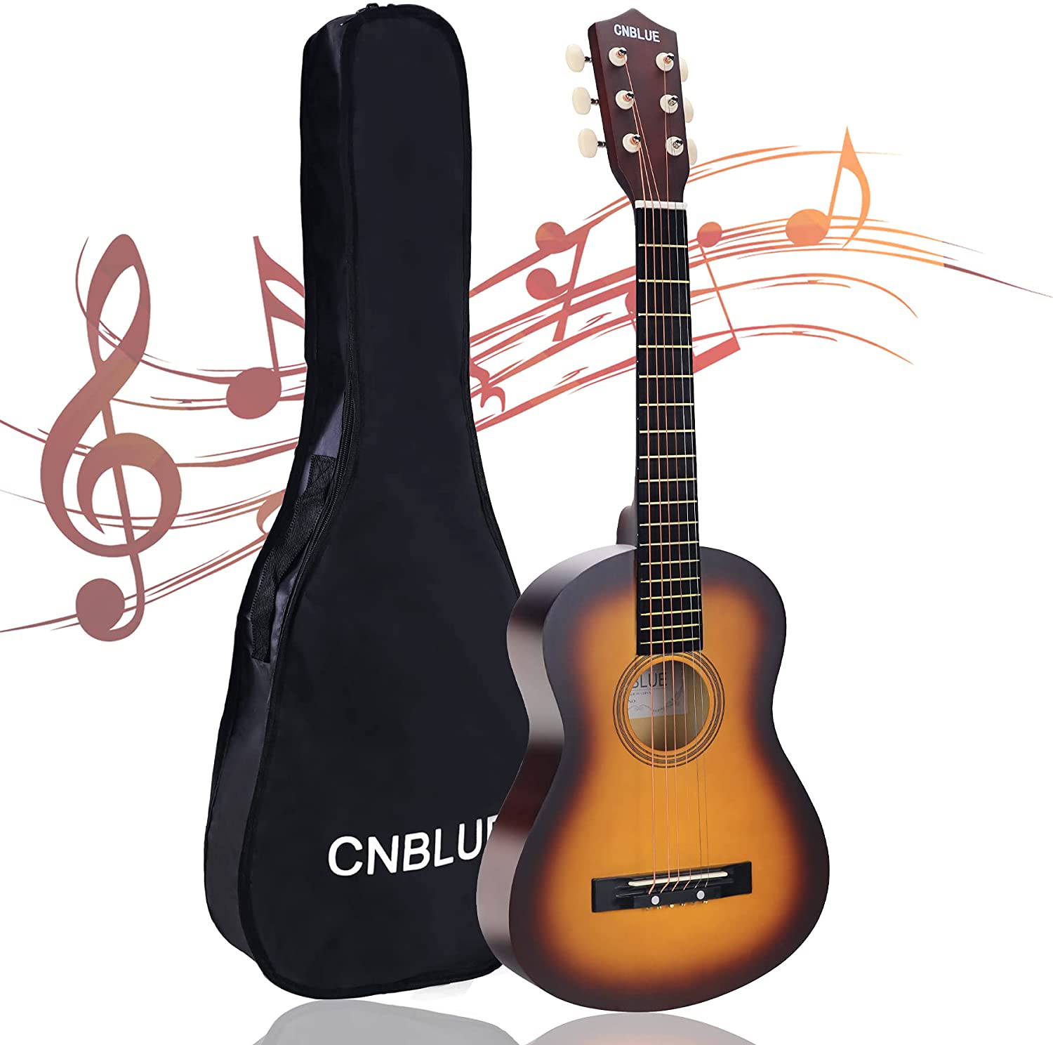 CNBLUE Acoustic Guitar Beginner Dreadnought Acoustic Guitar 30 Inch Kids Guitar 1/2 Size Mini Guitar ​Folk Small Guitar Steel Strings with Gig Bag