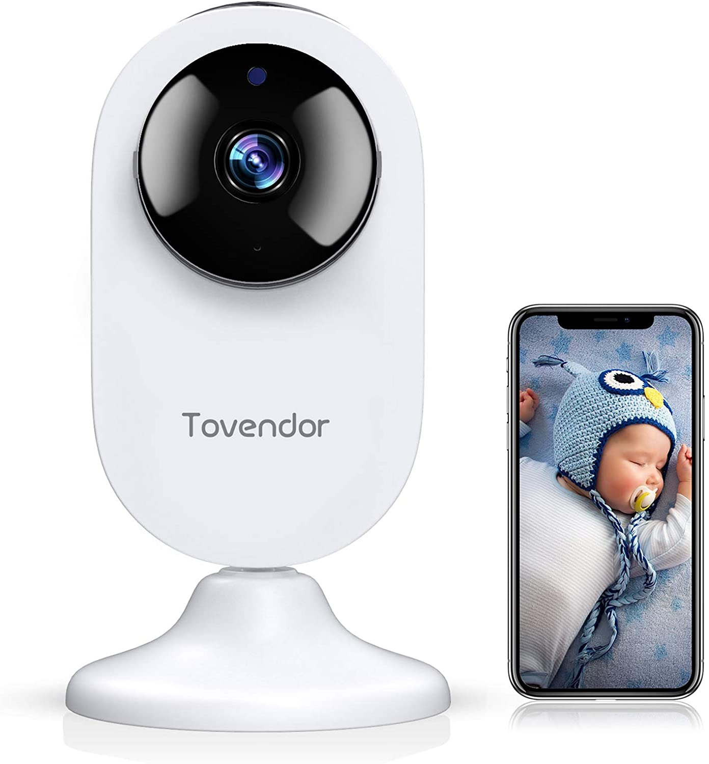 Mini Smart Home Camera, 1080P 2.4G Wifi Security Camera Wide Angle Nanny Baby Pet Monitor with Two Way Audio, Cloud Storage, Night Vision, Motion Detection 