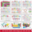 26 Set of 50 Educational Posters for Kids - Multiplication Chart, Alphabet, Periodic Table, Solar, USA, World, Map, Sight Words, Homeschool Supplies, Classroom Decorations - Laminated & Flat, 17x11