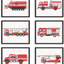 Fancymall 8x10in Nursery Fire Truck UNFRAMED Wall Art Decor Set of 6 Prints Boy Girl Kids Firetruck Prints Fire Engine Transportation Wall Art Posters for Boy Toddler Bedroom Ambulance Rescue