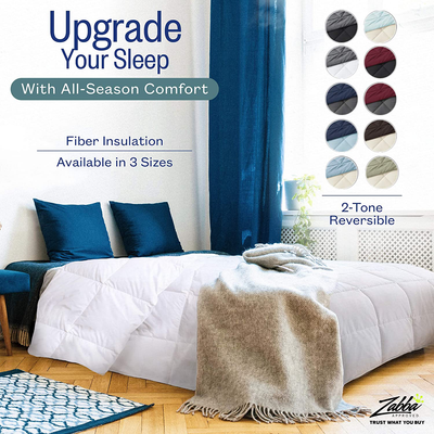 Sleep Restoration Comforter for Bed - Down Alternative, Heavy, All-Season Luxury, Hotel Bedding, Oversized Reversible Comforters