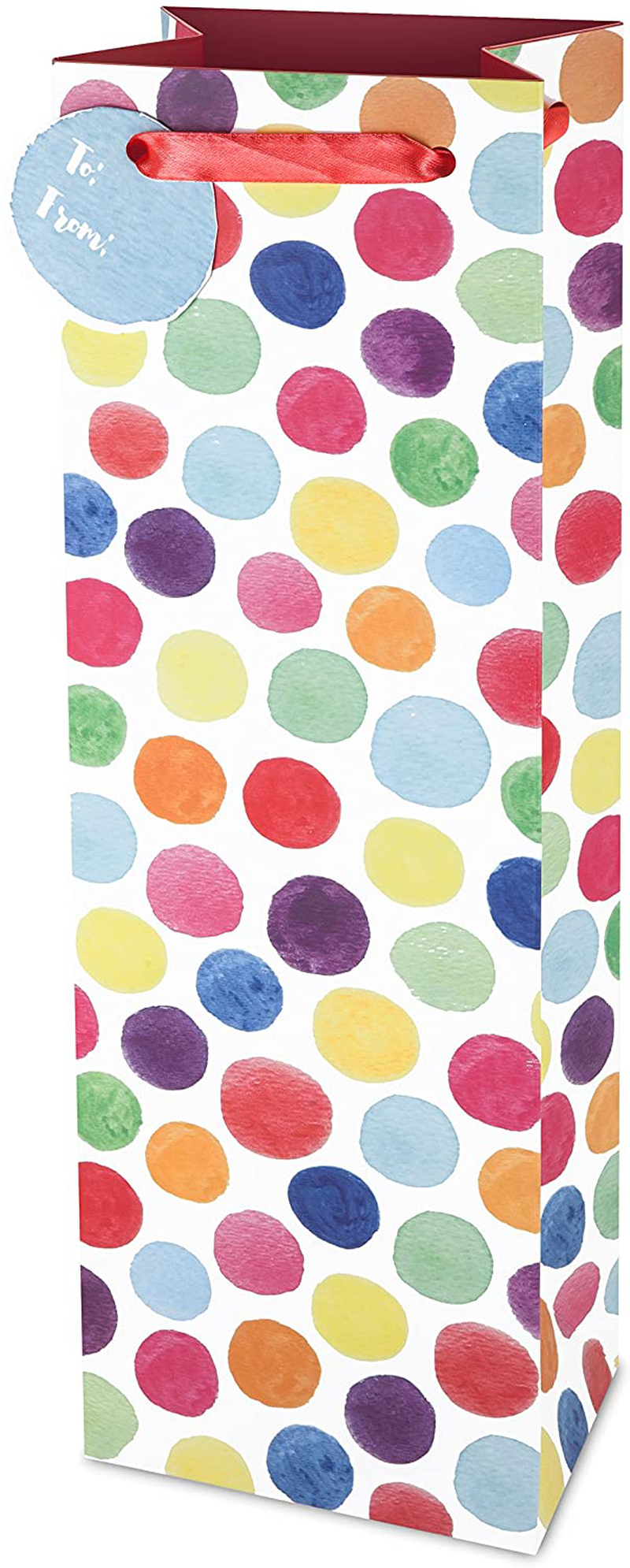 Cakewalk Watercolor Dot Wine Bag, Assorted,