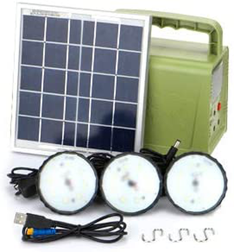 Portable Solar Generator, WAWUI Portable Power Station with Solar Panel & Flashlights, Camping Lights with Battery, USB DC Outlets, Solar Panels 84Wh for Outdoor Travel(84Wh)