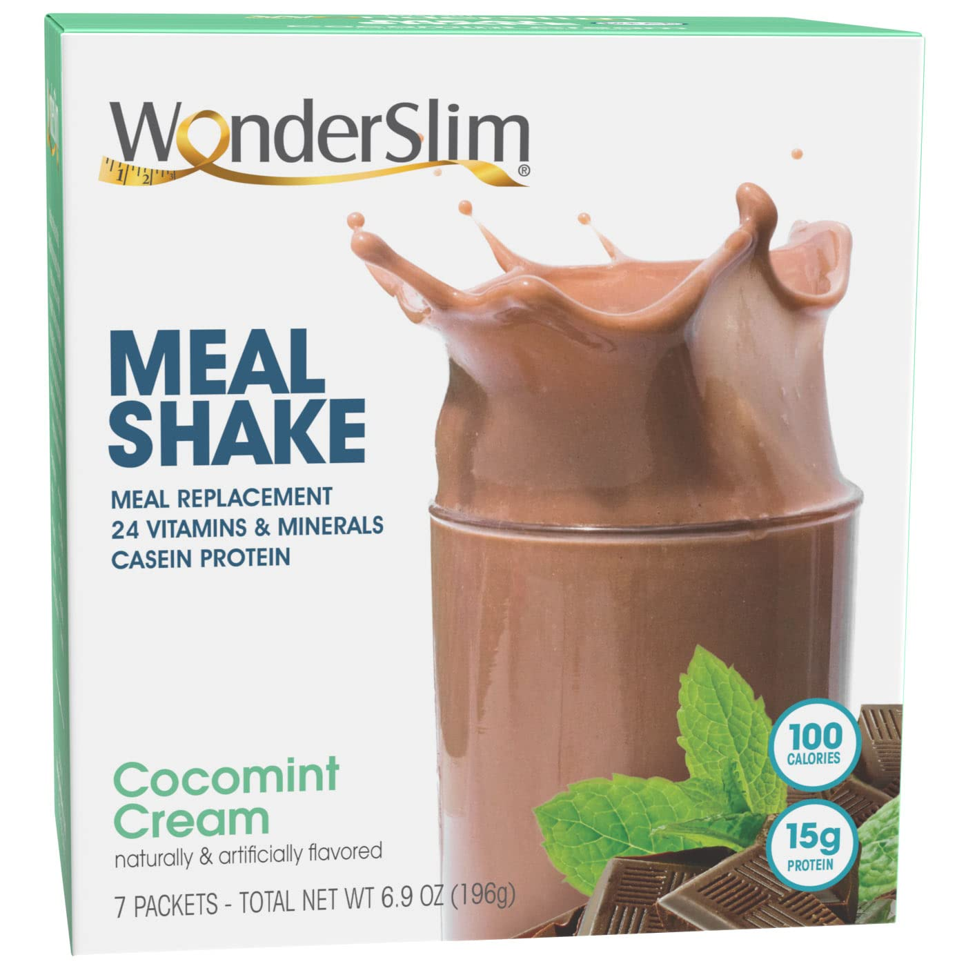 Wonderslim Meal Replacement Shake, Chocolate Cream - 24 Vitamins & Minerals, 15G Protein (7Ct)