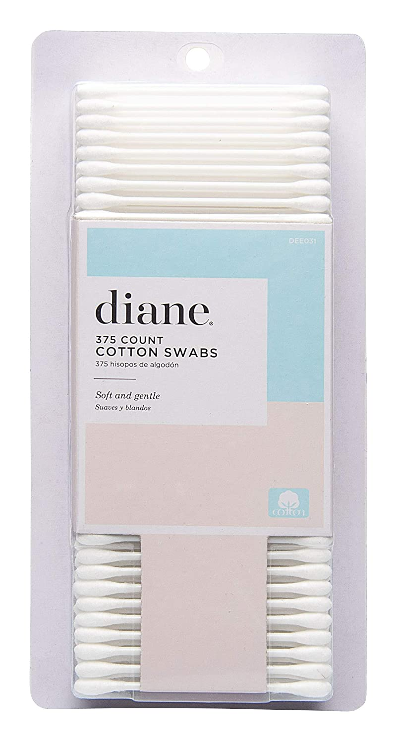 Diane Cotton Swabs - Pack of 375 – 100% Real Cotton Tip Sticks – Soft, Gentle on Face, Makeup, and Beauty Applicator, Nail Polish Removal – 3 Inches Long, DEE031