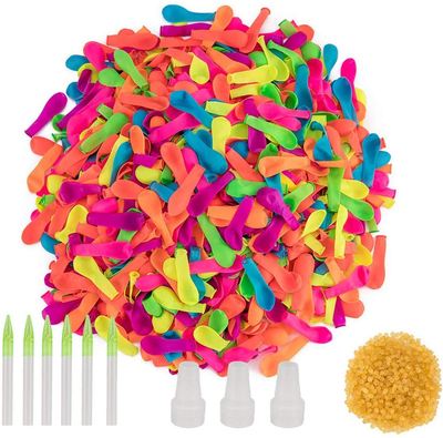 Water Balloons, 1400 Pack Water Balloons Bunch Refill Quick & Easy Kits, Assorted Colors Biodegradable Latex Summer Splash Water Balloon Toys with Hose Nozzles for Kids Adults